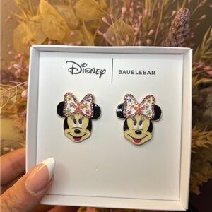 NEW IN BOX Disney x Baublebar Minnie Mouse colorful spring floral earrings